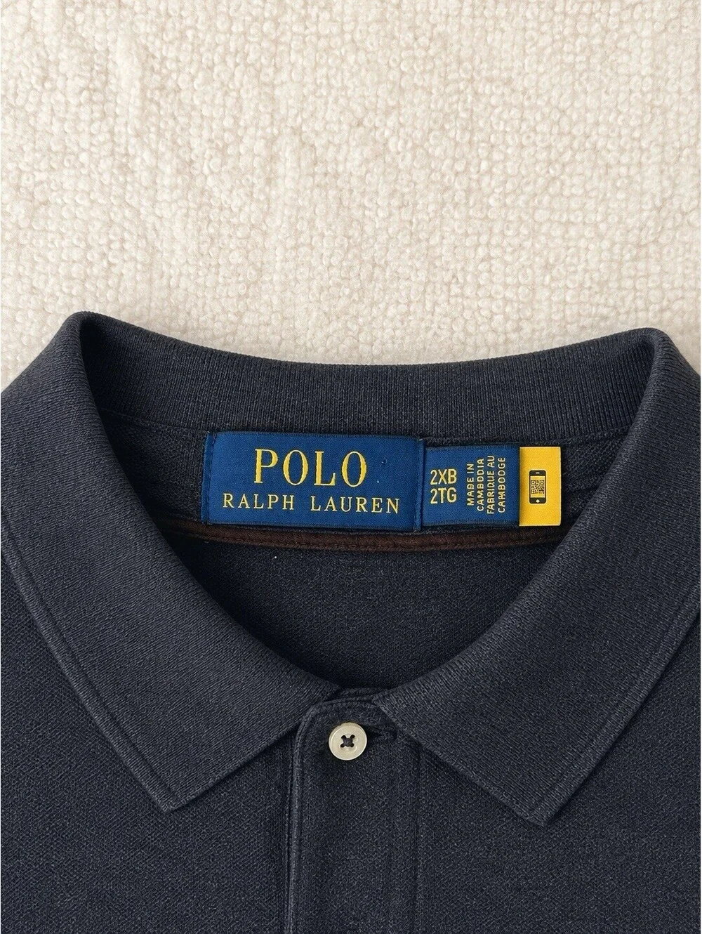 Polo Ralph Lauren 2XB Big Tall Long Sleeve Polo Shirt Charcoal Gray Cotton